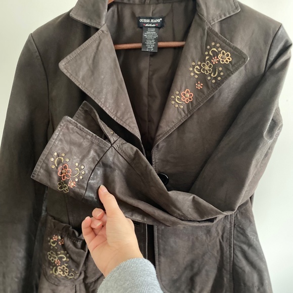 Guess Brown Leather Jacket - Picture 8 of 9